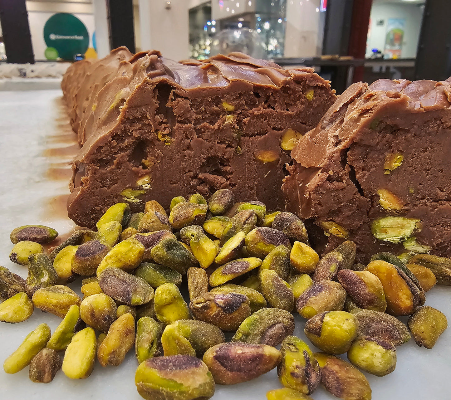 Chocolate Pistachio Fudge